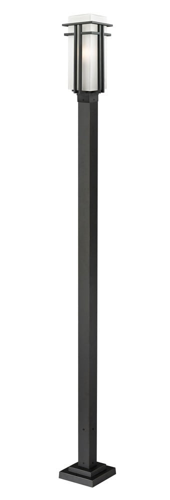 1 Light Outdoor Post Mount Lantern In Art Deco Style 9.5 Inches Wide By 114.25 Inches High Z-Lite 549Phb-536P-Bk