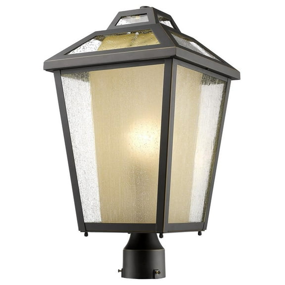 1 Light Outdoor Post Mount Lantern In Craftsman Style 10 Inches Wide By 101.25 Inches High Z-Lite 570Phb-567P-Bk