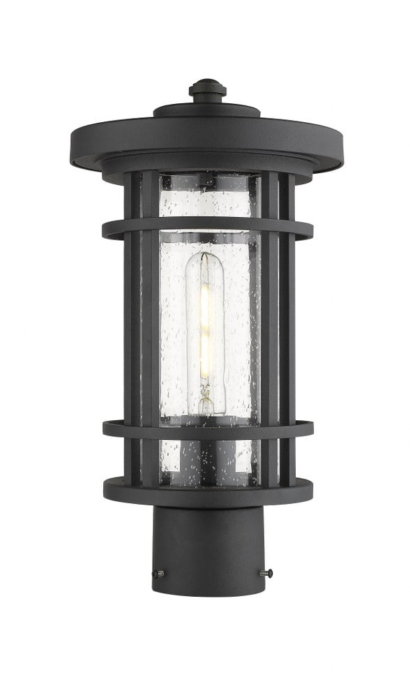 1 Light Outdoor Post Mount Lantern In Craftsman Style 12.5 Inches Wide By 108.5 Inches High Z-Lite 570Phm-Bk