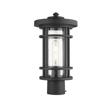 1 Light Outdoor Post Mount Lantern In Craftsman Style 12.5 Inches Wide By 108.5 Inches High Z-Lite 570Phm-Bk