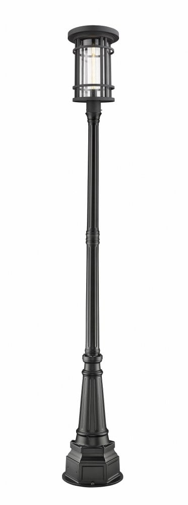 1 Light Outdoor Post Mount Lantern In Craftsman Style 14.25 Inches Wide By 109.5 Inches High Z-Lite 570Phxl-564P-Bk