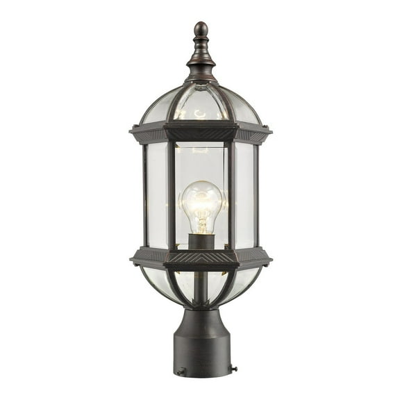 1 Light Outdoor Post Mount Lantern In Industrial Style 8 Inches Wide By 19.5 Inches High-Rust Finish Z-Lite 563Phm-Rt