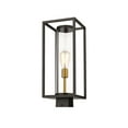 thumbnail image 1 of 1 Light Outdoor Post Mount Lantern In Industrial Style 8 Inches Wide By 20.25 Inches High-Deep Bronze/Outdoor Brass Finish Z-Lite 584Phms-Dbz-Obs, 1 of 5