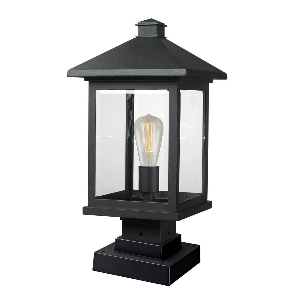 1 Light Outdoor Post Mount Lantern In Period Inspired Style 12.5 Inches Wide By 114.25 Inches High Z-Lite 569Phm-519P-Bk
