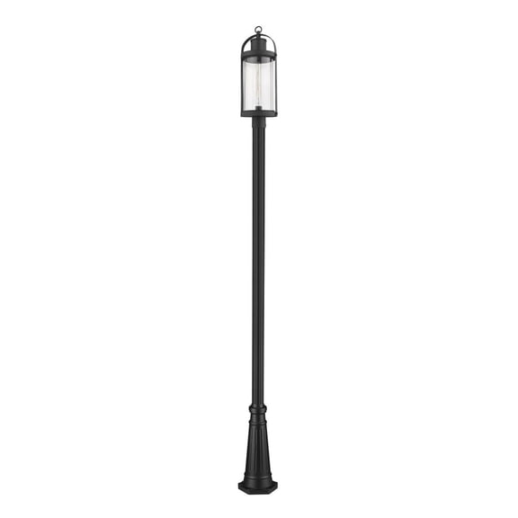 1 Light Outdoor Post Mount Lantern In Period Inspired Style 12.5 Inches Wide By 118.75 Inches High Z-Lite 569Phb-519P-Bk