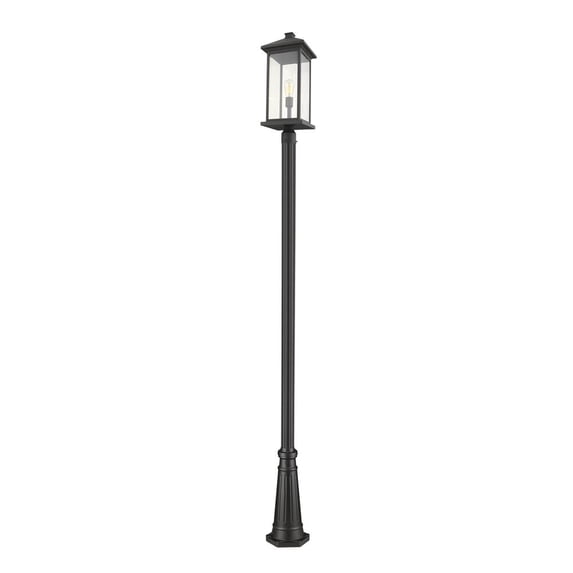 1 Light Outdoor Post Mount Lantern In Seaside Style 14.25 Inches Wide By 105.25 Inches High Z-Lite 531Phbxlr-519P-Bk