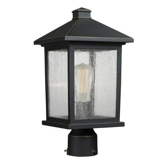 1 Light Outdoor Post Mount Lantern In Seaside Style 8 Inches Wide By 16 Inches High-Oil Rubbed Bronze Finish Z-Lite 531Phmr-Orb