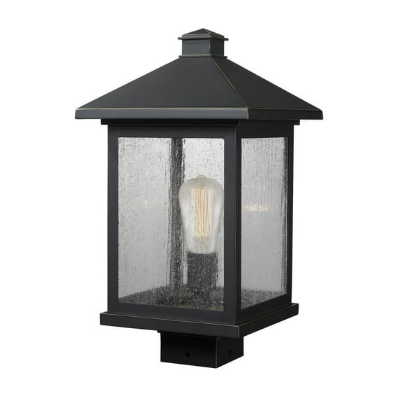 1 Light Outdoor Post Mount Lantern In Seaside Style 9.5 Inches Wide By 17 Inches High-Oil Rubbed Bronze Finish Z-Lite 531Phbs-Orb