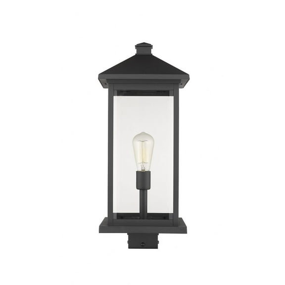 1 Light Outdoor Post Mount Lantern In Seaside Style 9.5 Inches Wide By 25 Inches High Z-Lite 531Phbxls-Bk