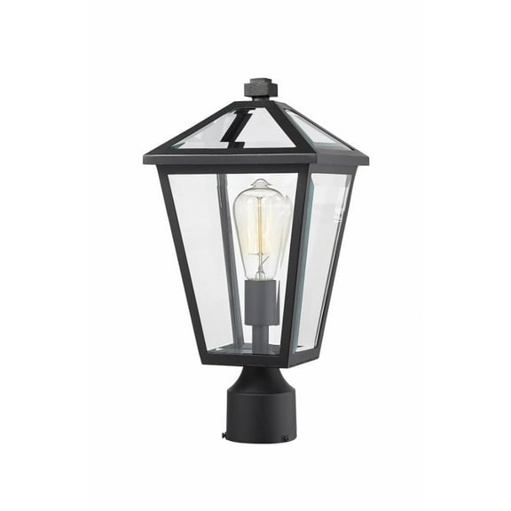 1 Light Outdoor Post Mount Light In Transitional Style-16.5 Inches Tall And 8.25 Inches Wide Z-Lite 579Phmr-Bk