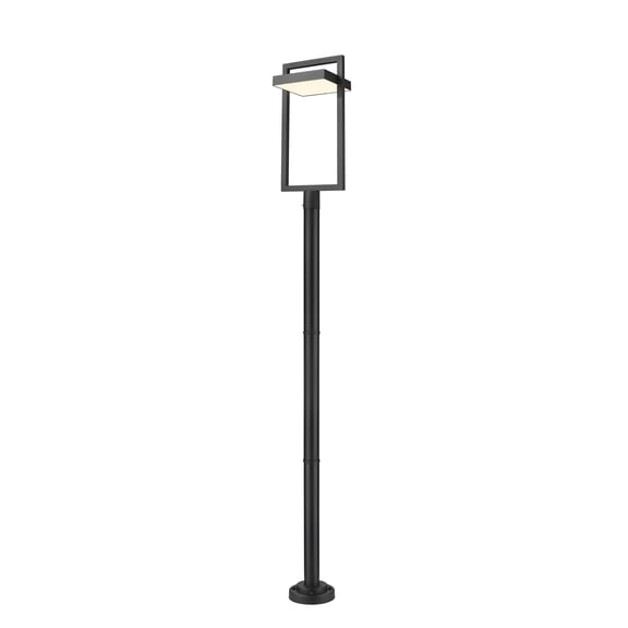 1 Light Outdoor Post Mounted Fixture Frame Finish Black