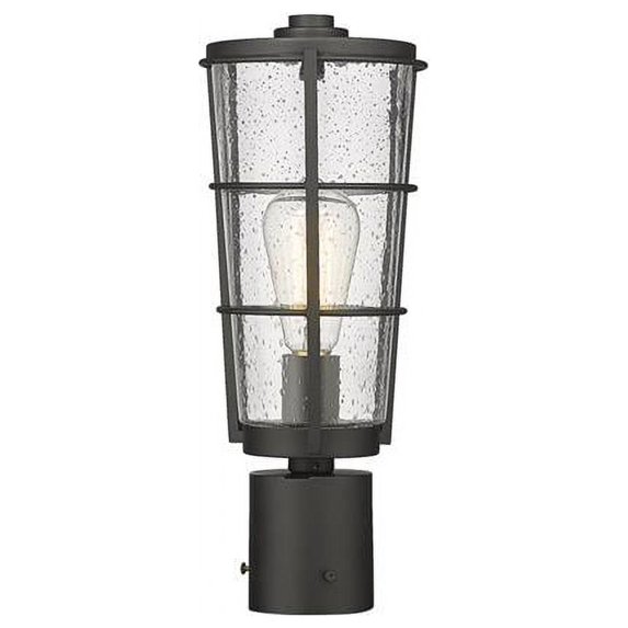 1 Light Outdoor Post Mounted Fixture In Outdoor Style-15.25 Inches Tall And 6 Inches Wide Z-Lite 591Phm-Bk