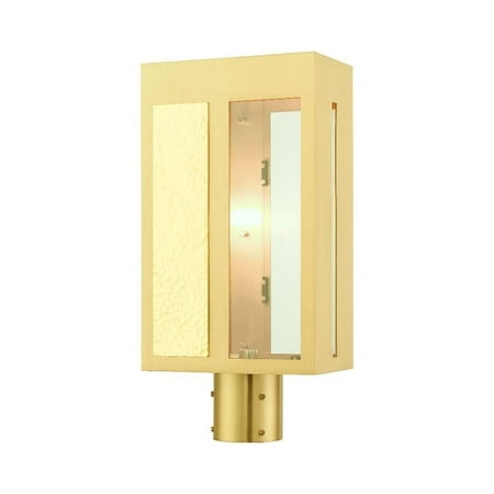 1 Light Outdoor Post Top Lantern in Coastal Style 5.13 inches Wide By 17.25 inches High-Satin Brass Finish Bailey Street Home 218-Bel-4363040
