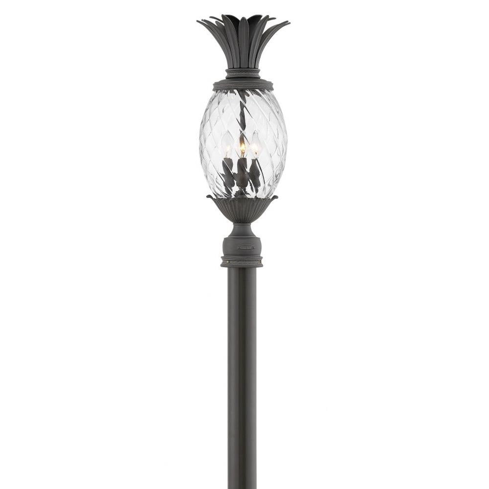 -1 Light Outdoor Post Top/Pier Mount Lantern in Traditional-Glam Style-10.25 inches Wide By 25.25 inches High-Museum Black Finish-Incandescent Lamping