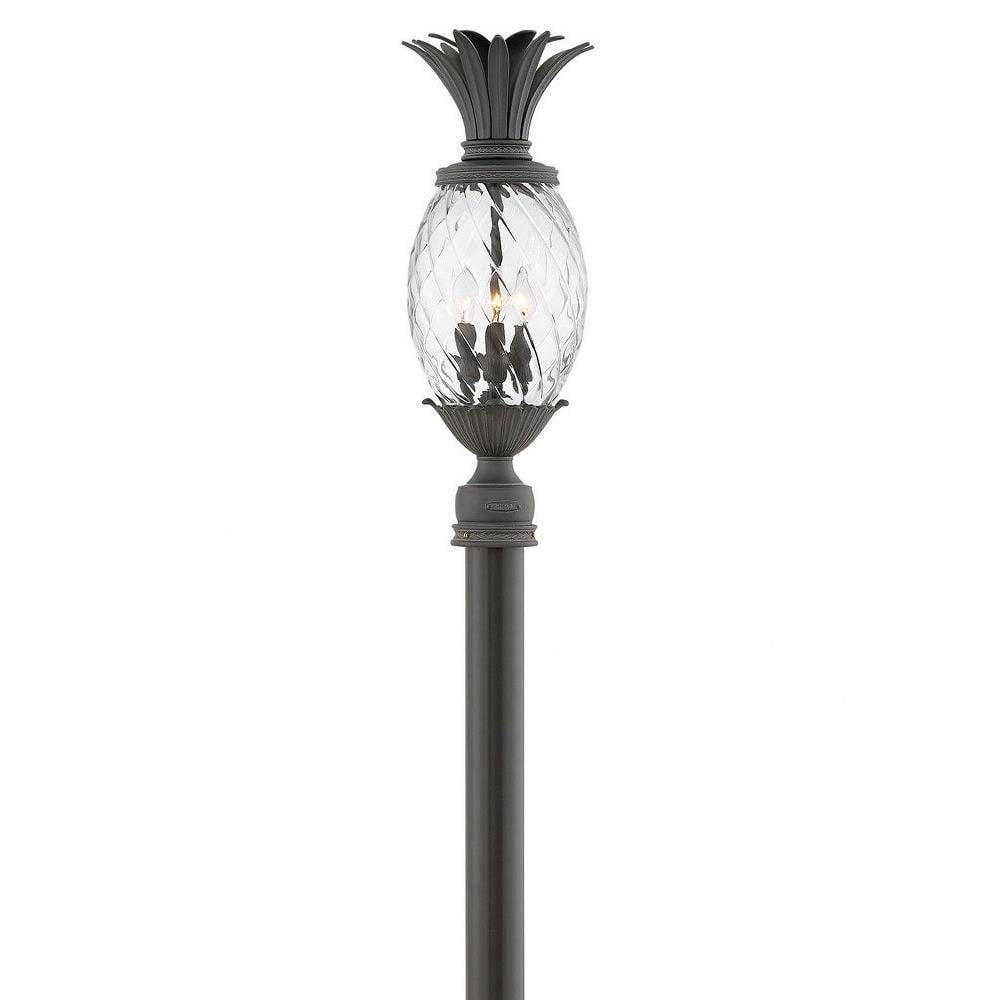 -1 Light Outdoor Post Top/Pier Mount Lantern in Traditional-Glam Style-10.25 inches Wide By 25.25 inches High-Museum Black Finish-Led Lamping Type