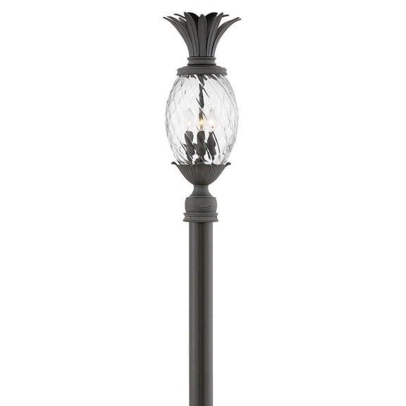 -1 Light Outdoor Post Top/Pier Mount Lantern in Traditional-Glam Style-10.25 inches Wide By 25.25 inches High-Museum Black Finish-Led Lamping Type