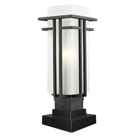 1 Light Outdoor Square Pier Mount Lantern In Art Deco Style 6.63 Inches Wide By 18.25 Inches High Z-Lite 549Phm-Sqpm-Bk
