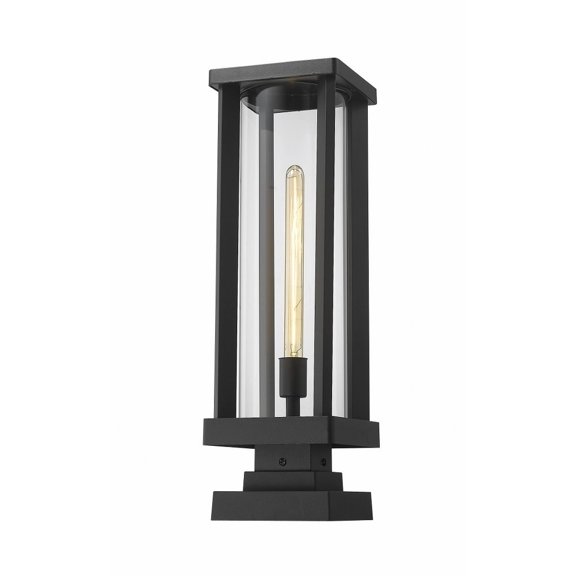 22.5 in. Outdoor 1-Light Pier Mounted Fixture in Black