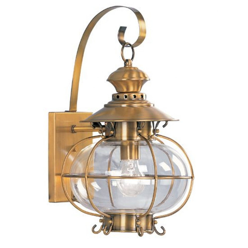 1 Light Outdoor Wall Lantern in Coastal Style 10.5 inches Wide By