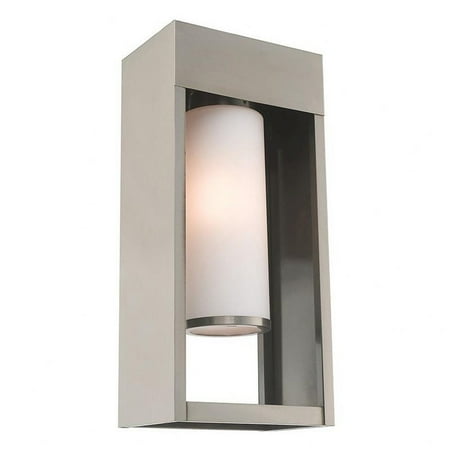 1 Light Outdoor Wall Lantern in Contemporary Style 7.88 inches Wide By 17 inches High-Brushed Nickel Finish Bailey Street Home 218-Bel-3110248