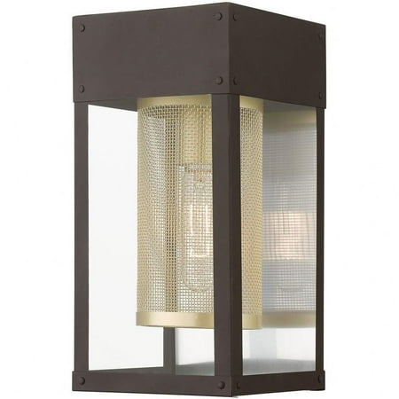 1 Light Outdoor Wall Lantern in Nautical Style-12 inches Tall and 6 inches Wide-Bronze/Soft Gold/Brushed Nickel Stainless Steel Finish Bailey Street