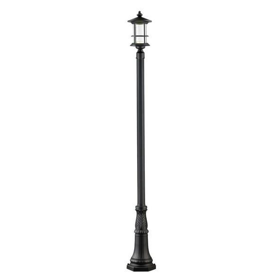 1 Light Outdoor Wall Mount In Industrial Style 8 Inches Wide By 18.25 Inches High-Black Finish Z-Lite 584M-Bk