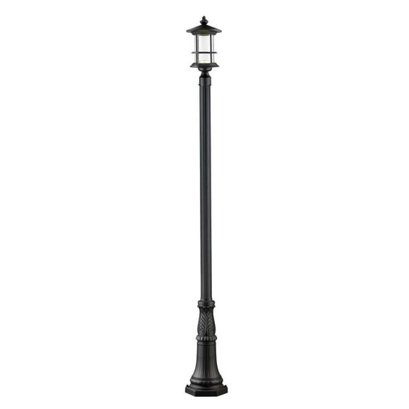 1 Light Outdoor Wall Mount In Industrial Style 8 Inches Wide By 18.25 Inches High-Black Finish Z-Lite 584M-Bk