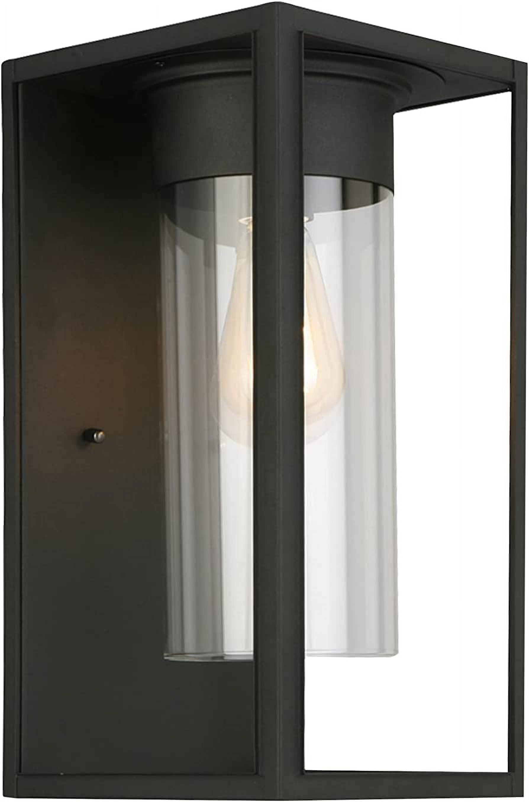 Walker Hill Matte Black Cylinder LED Sconce with Clear Glass
