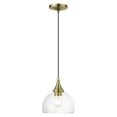 thumbnail image 1 of 1 Light Pendant-15 inches Tall and 8.25 inches Wide-Antique Brass/Polished Brass Finish Bailey Street Home 218-Bel-5054336, 1 of 1