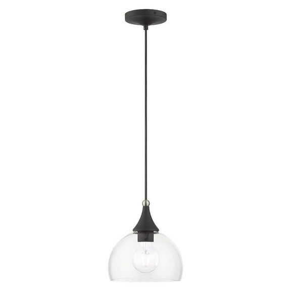 1 Light Pendant-15 inches Tall and 8.25 inches Wide-Black/Brushed Nickel Finish Bailey Street Home 218-Bel-5054189
