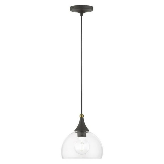 1 Light Pendant-15 inches Tall and 8.25 inches Wide-Bronze/Antique Brass Finish Bailey Street Home 218-Bel-5054432