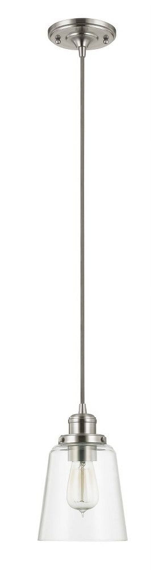 Elegant Mini 1-Light Pendant in Brushed Nickel with Clear Glass