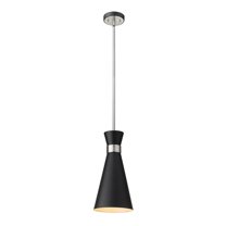 1 Light Pendant Frame Finish Matte Black   Brushed Nickel