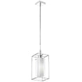 thumbnail image 1 of 1 Light Pendant, Frosted Glass Inside - Rectangular Metal Frame, 1 of 1