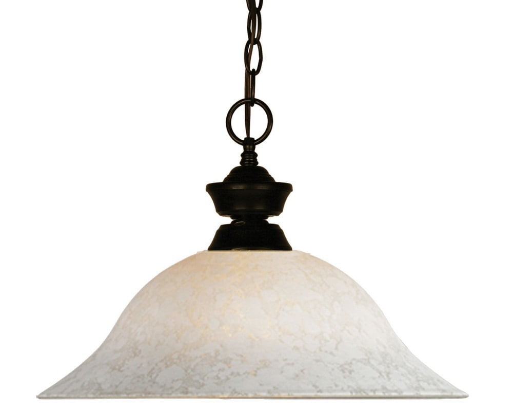 Bronze 16" Glass Pendant Light with White Shade