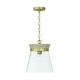 thumbnail image 1 of 1 Light Pendant In Industrial Style-14 Inches Tall And 12 Inches Wide-White Wash/Matte Brass Finish    -Traditional Installation Capital Lighting, 1 of 7