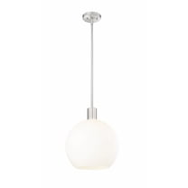 1 Light Pendant In Modern Style-15.25 Inches Tall And 13.75 Inches Wide-Brushed Nickel Finish-White Glass Color Z-Lite 7500P14-Bn