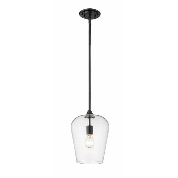 1 Light Pendant In Shabby Chic Style 9 Inches Wide By 12.25 Inches High-Matte Black Finish Z-Lite 473P9-Mb