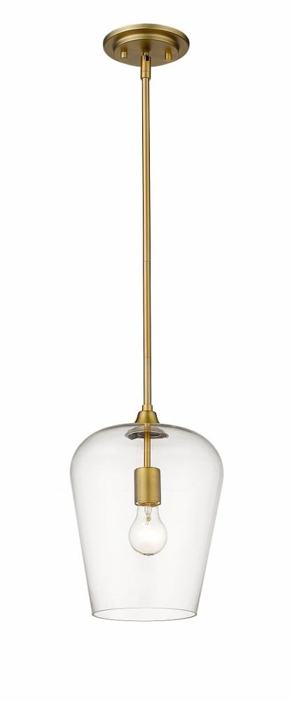 Olde Brass and Glass 9" Modern Pendant Light