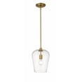 thumbnail image 1 of Z-Lite Joliet 9" Round Clear Glass Steel Pendant in Olde Brass, 1 of 4