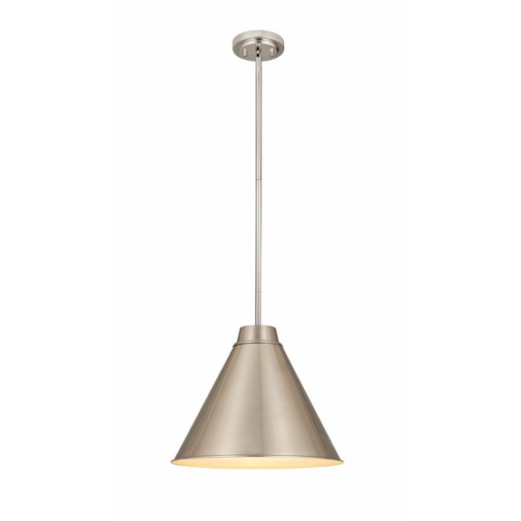6011P18-BN-Z-Lite-Eaton - 1 Light Pendant in Sleek Style - 18 Inches Wide by 15.5 Inches High-Brushed Nickel Finish