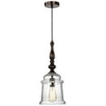 thumbnail image 1 of 1-Light Pendant Light Farmhouse Oil Rubbed Bronze Ceiling Light with Seeded Glass Jar Shade, Adjustable Hanging Light Fixture for Kitchen, Dining, Bedroom, 1 of 3