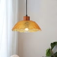thumbnail image 1 of 1-Light Pendant Light with Ruffled Glass Shade, E26 Base, 10.63" Hanging Light for Farmhouse, Kitchen Island & Living Room, 1 of 8