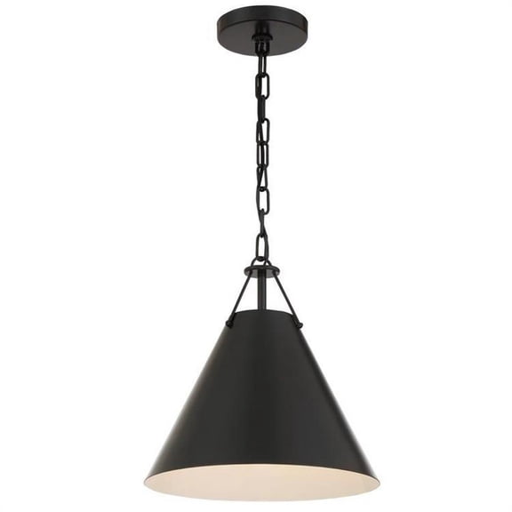 1 Light Pendant-Matte Black Finish Bailey Street Home 49-Bel-4444239