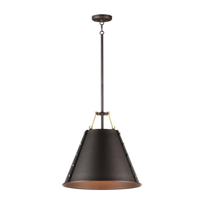 Oil Rubbed Bronze and Antique Brass Single Pendant Light
