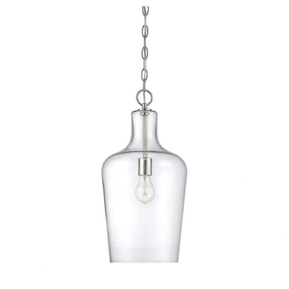 1 Light Pendant-Transitional Style with Contemporary and Bohemian Inspirations-20 inches Tall By 10 inches Wide-Polished Nickel Finish Bailey Street