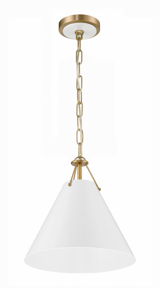Vibrant Gold Xavier Pendant with White Steel Shade