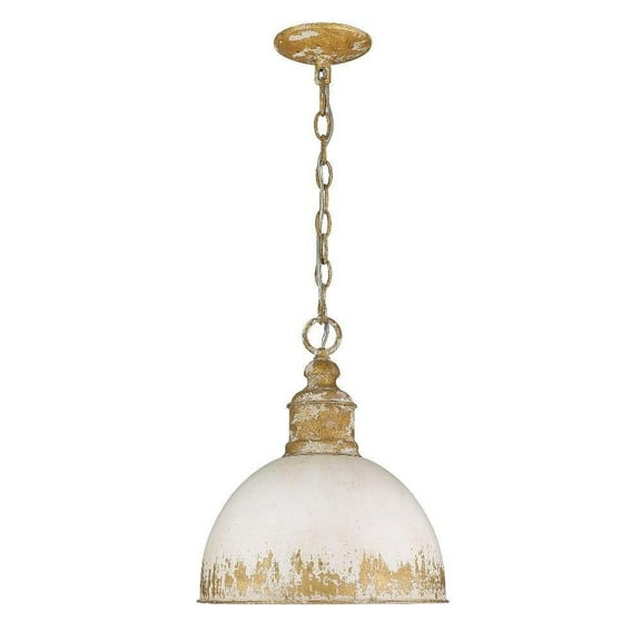 1 Light Pendant-Vintage Gold Finish-Antique Ivory Shade Color Bailey Street Home 170-Bel-4561175