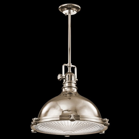 2691PN Kichler Lighting Hatteras Bay - 1 light Pendant - with Vintage Industrial inspirations - 19.5 inches tall by 23.75 inches wide-Polished Nickel