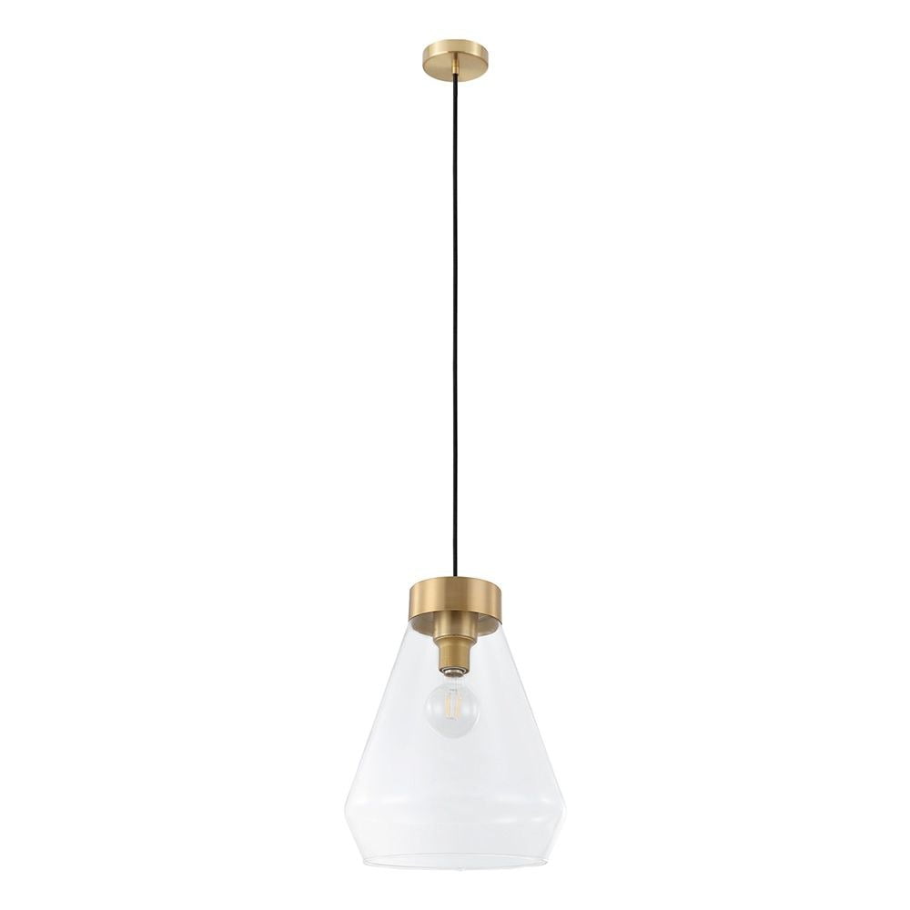 Montey 20'' Brushed Gold Globe Pendant with Clear Glass Shade
